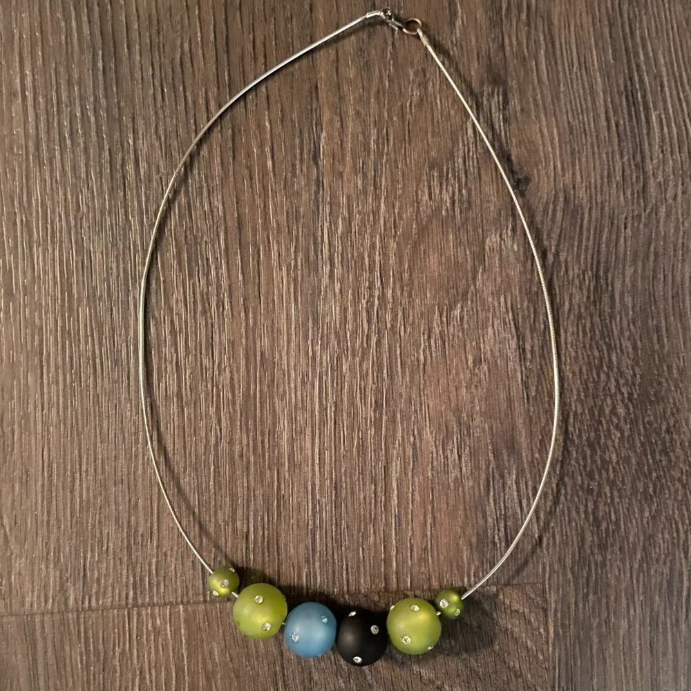 Pandora Necklace w/Glass Crystal Beads